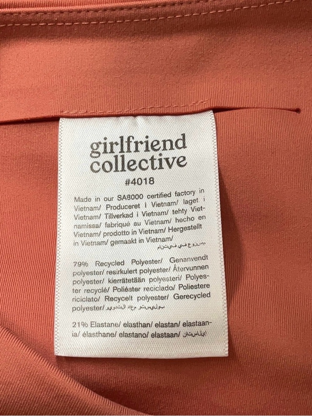 Girlfriend collective athletic tennis sport pink salmon shorts skirt Sz M - Picture 6 of 6